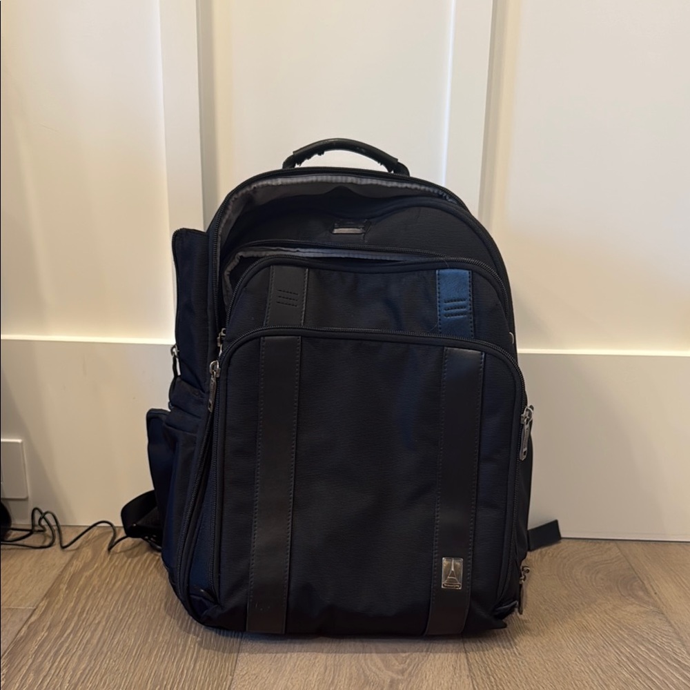Black Professional Laptop Backpack with Multiple Compartments